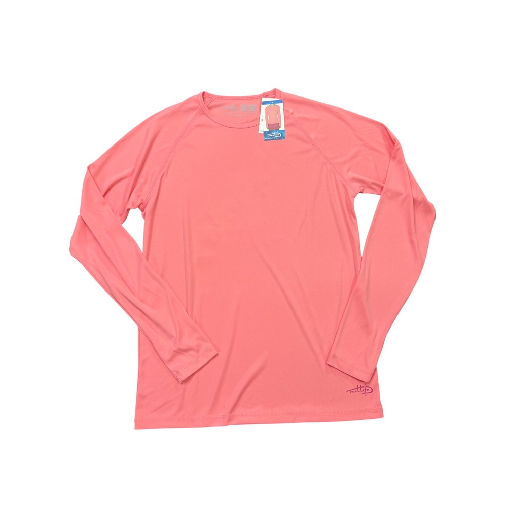 Reel Life Performance Shirt Mens M Pink NWT Raised on the Water Long Sleeve UV
